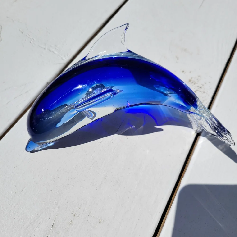 Art Glass Dolphin ~ Arcing Dolphin ~ Decor ~ Paperweight
